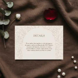 Informações Cartão de cerimônia elegante de casamento Beige Br