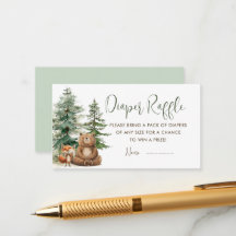 Cartão de Chá de fraldas de Aventura do Woodland B