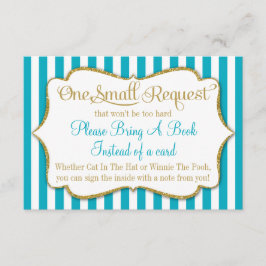 Informações Cartão de Chá de fraldas Dourado Turquesa Traga Um