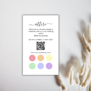 Informações Cartão de Código de Vestimenta de Casamento Azul e