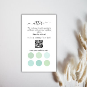 Informações Cartão de Código de Vestimenta de Casamento Verde