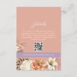 Informações Cartão de Código QR com Detalhes do Casamento Flor