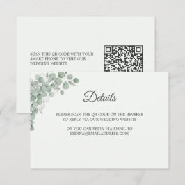 Informações Cartão de Código QR de Casamento em Verde Sage Min