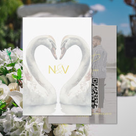 Informações Cartão de Código QR de RSVP de Casamento de Cisne