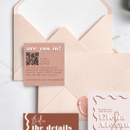 Informações Cartão de Código QR de RSVP de Terracota Pálido em