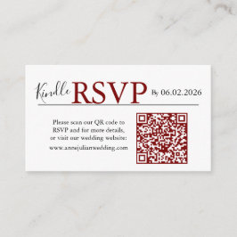 Informações Cartão de código QR RSVP de paisagem vermelha Casa
