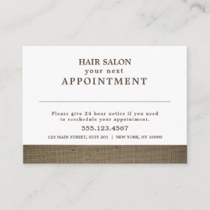 Informações Cartão de Compromisso Rustic Country Burlap