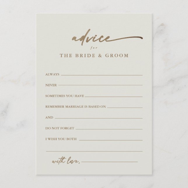 Informações Cartão de Conselho de Casamento Boho com Letra Dou (Frente)