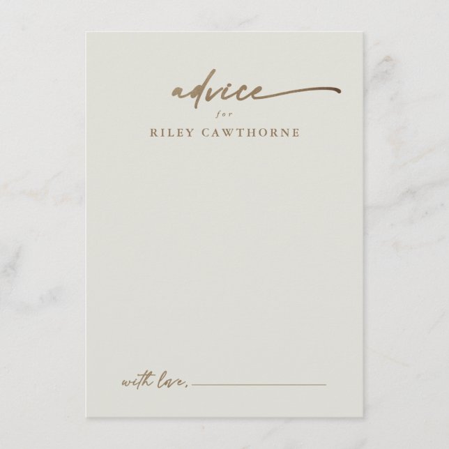 Informações Cartão de Conselho de Casamento Boho com Letra Dou (Frente)