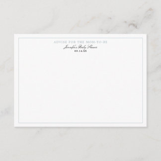 Informações Cartão de Conselhos para Chá de Bebê Menino em Azu