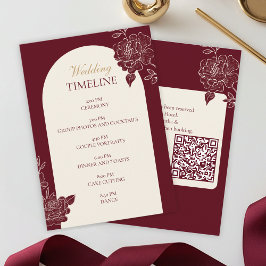 Informações Cartão de Cronograma de Casamento com Arco Floral