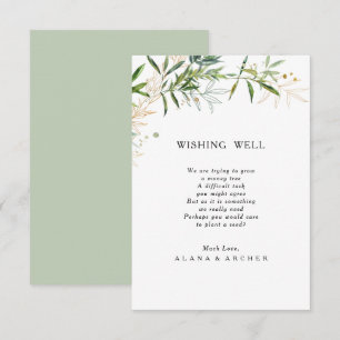 Informações Cartão de Desejo de Casamento de Azeitona Elegant