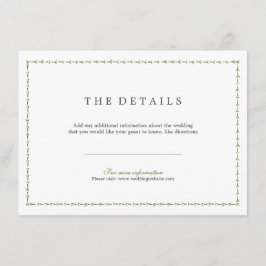 Informações Cartão de detalhe de casamento clássico formal vin