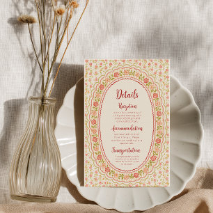 Informações Cartão de detalhe de casamento floral colorido mod