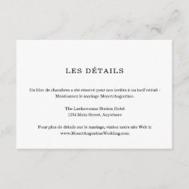 Informações Cartão de Detalhes Anexo em Francês