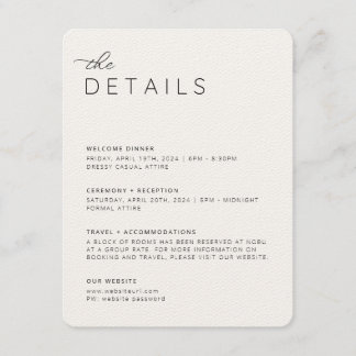 Informações Cartão de Detalhes Creamy Neutrals