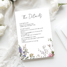 Informações Cartão de Detalhes da Cerimônia de Casamento Flora
