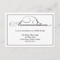 Cartão de Detalhes de Alojamentos de Casamento