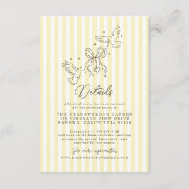 Informações Cartão de Detalhes de Casamento Amarelo Listrado S