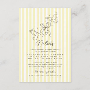 Informações Cartão de Detalhes de Casamento Amarelo Listrado S
