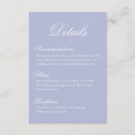 Informações Cartão de Detalhes de Casamento Azul