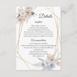 Informações Cartão de Detalhes de Casamento Azul Empoeirado Be