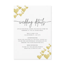 Cartão de Detalhes de Casamento Batida do Coração