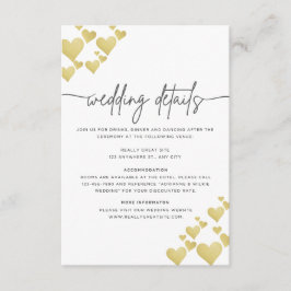 Informações Cartão de Detalhes de Casamento Batida do Coração 