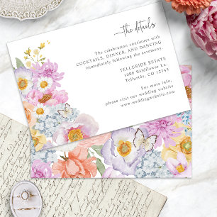 Informações Cartão de Detalhes de Casamento Boho