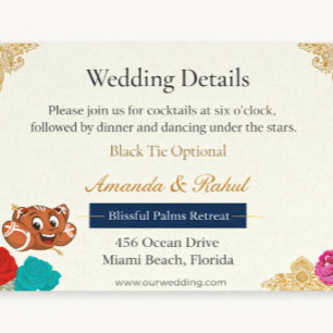 Informações Cartão de Detalhes de Casamento Boho Chic Floral