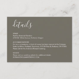 Informações Cartão de Detalhes de Casamento Boho Desert Gray