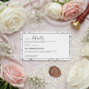 Informações Cartão de Detalhes de Casamento Botânico Minimalis