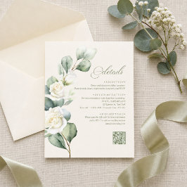 Informações Cartão de Detalhes de Casamento Botânico Moderno c