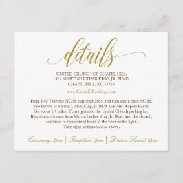 Informações Cartão de Detalhes de Casamento | Caligrafia luxuo