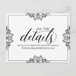 Informações Cartão de Detalhes de Casamento / Cartão de Inform