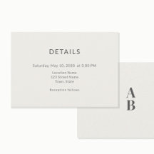 Cartão de Detalhes de Casamento Civil Moderno Mini