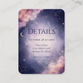 Informações Cartão de Detalhes de Casamento com Aquarela Celes
