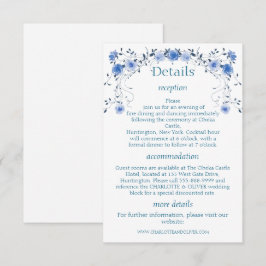 Informações Cartão de Detalhes de Casamento com Aquarela Flora