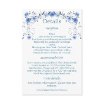 Cartão de Detalhes de Casamento com Aquarela Flora