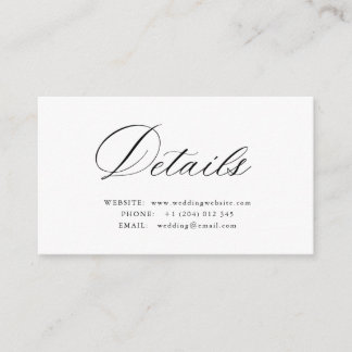 Informações Cartão de detalhes de casamento com código QR de c