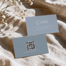 Informações Cartão de Detalhes de Casamento com Código QR Mini