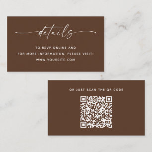 Informações Cartão de Detalhes de Casamento com Código QR Mode
