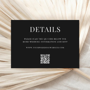 Informações Cartão de Detalhes de Casamento com Código QR Mode