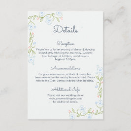 Informações Cartão de Detalhes de Casamento com Fita do Jardim