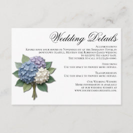 Informações Cartão de Detalhes de Casamento com Flores de Hort