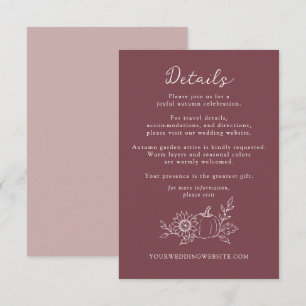 Informações Cartão de Detalhes de Casamento com Girassóis e Ab