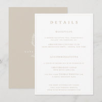 Cartão de Detalhes de Casamento com Monograma de B