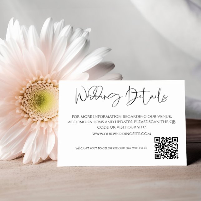 Informações Cartão de Detalhes de Casamento com QR Code (Criador carregado)