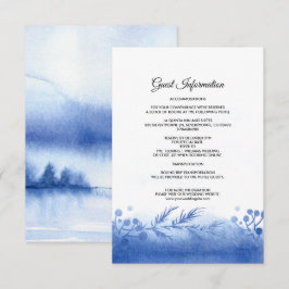 Informações Cartão de Detalhes de Casamento da Paisagem Azul