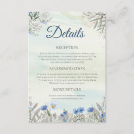 Informações Cartão de Detalhes de Casamento de Flor Selvagem A